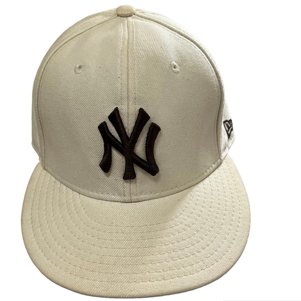 New Era New York Yankees Whiteout/beige 59 fifty Fitted Hat Cap 8 vintage